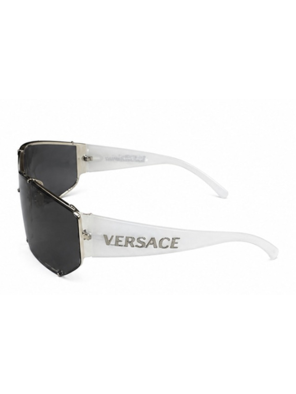 NWOT Women's Versace Black & White Shield Sunglasses - Picture 3 of 5